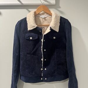 FAVLUX Dark Blue Corduroy Sherpa Jacket